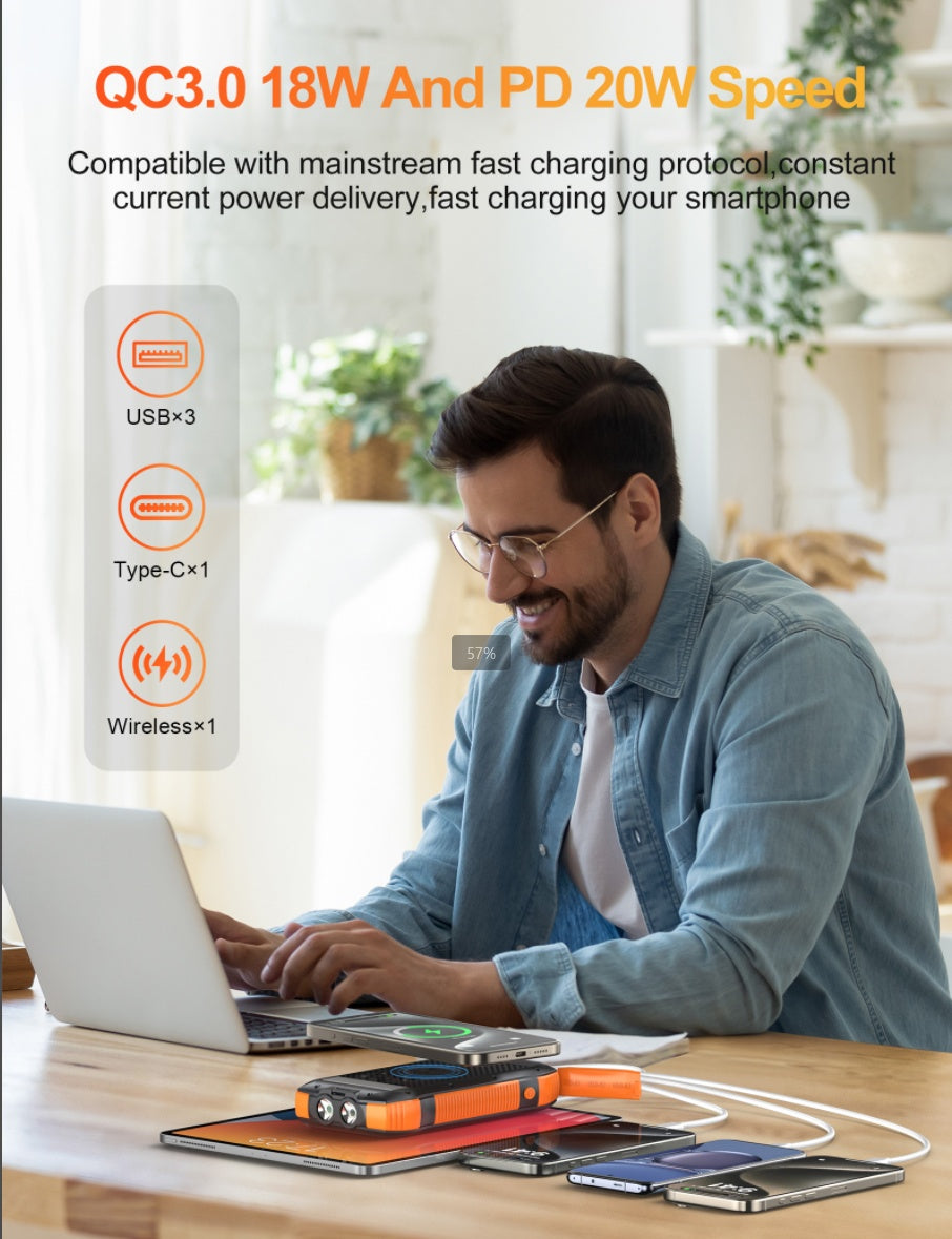 20000mAh Solar Power Bank