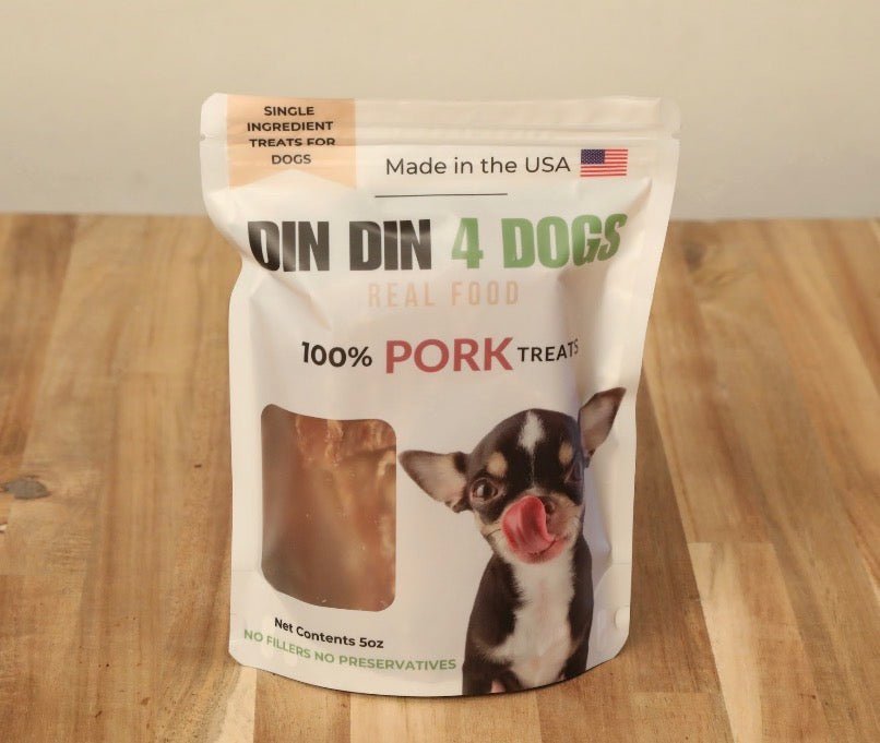 100% Pork Dog Treats, 5 Ounce Bag, Single Ingredient, High Protein