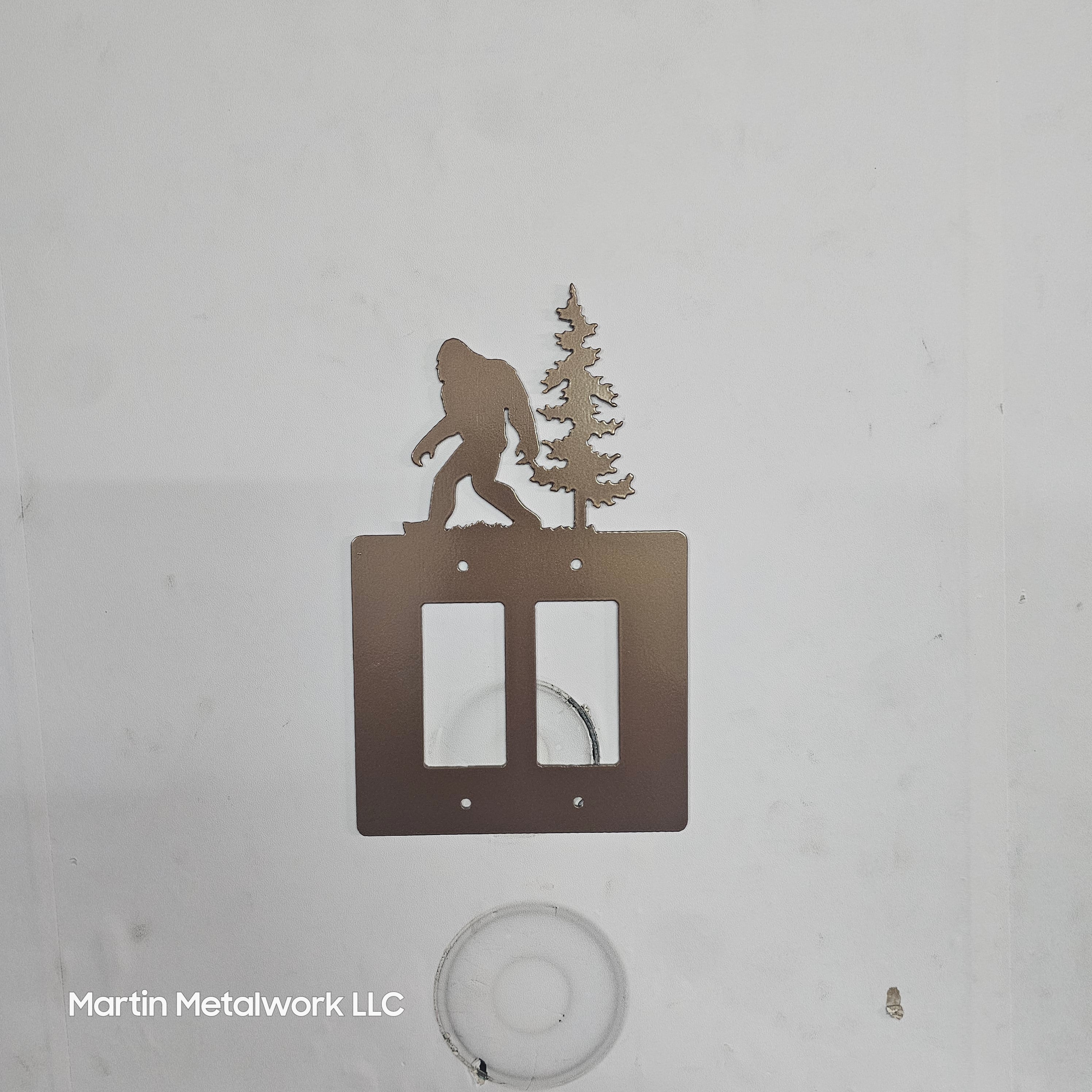 Bigfoot Metal Light Switch Cover – Forest Creature Plate – Powder Coated Steel (Single/Double Gang or Rocker) – Rustic Cabin & Garage Decor