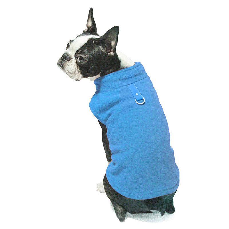 Dog clothing thickened solid color fleece pet dog supplies