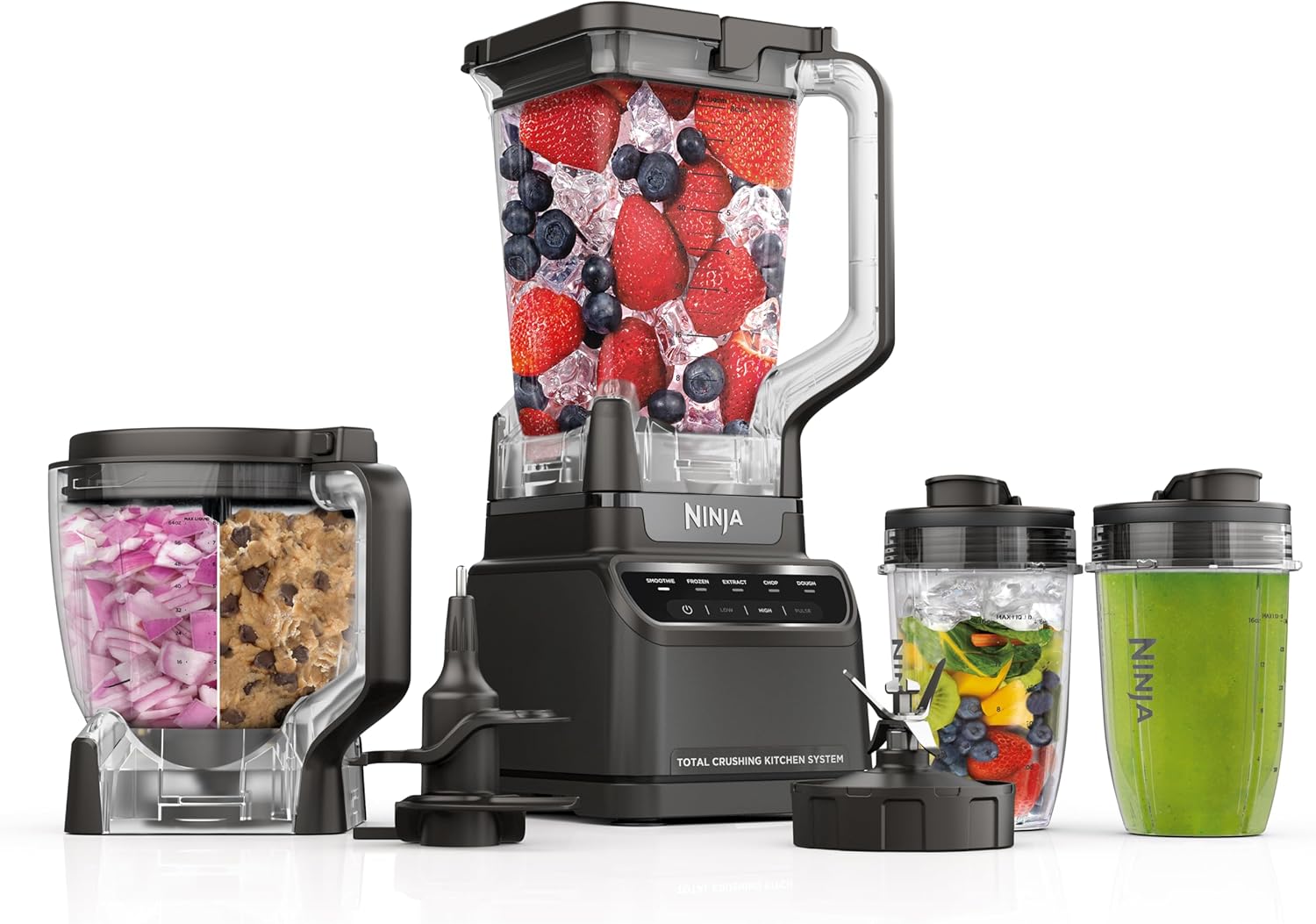 Ninja Mega Kitchen System, 1500W, 72 oz. Full-Size Blender & 8-Cup Food Processor with (2) 16 oz. To-Go Cups, Total Crushing Technology - Smoothies, Ice Crushing, Purees, Dough & More, Black, BL770