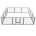 vidaXL Dog Playpen 12 Panels Steel 31.5"x23.6" Black