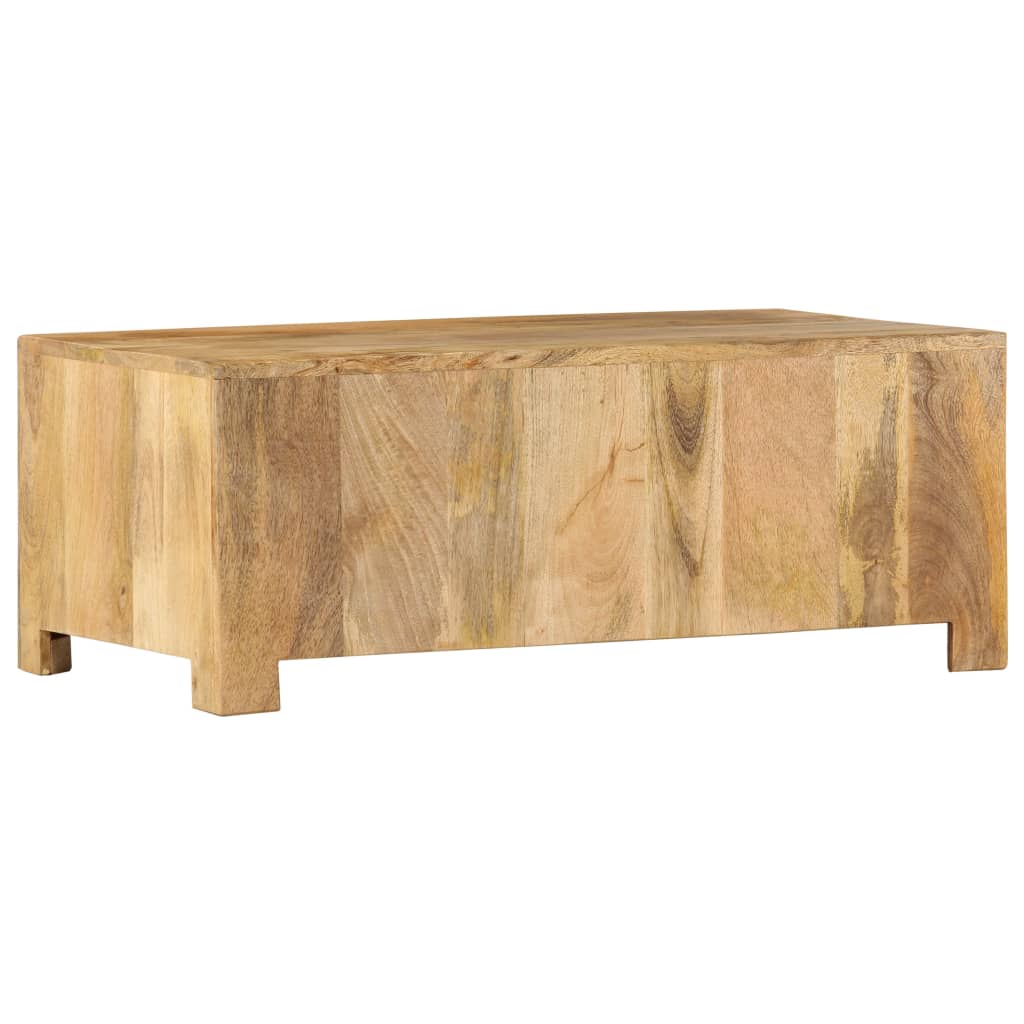 vidaXL Coffee Table with 4 Drawers 35.4"x19.7"x13.8" Solid Mango Wood