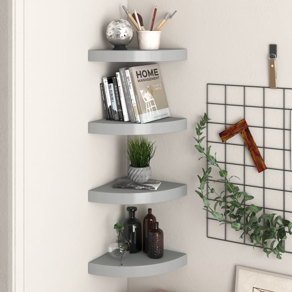 vidaXL Wall Corner Shelf Floating Corner Shelf Wall Mounted Display Shelf