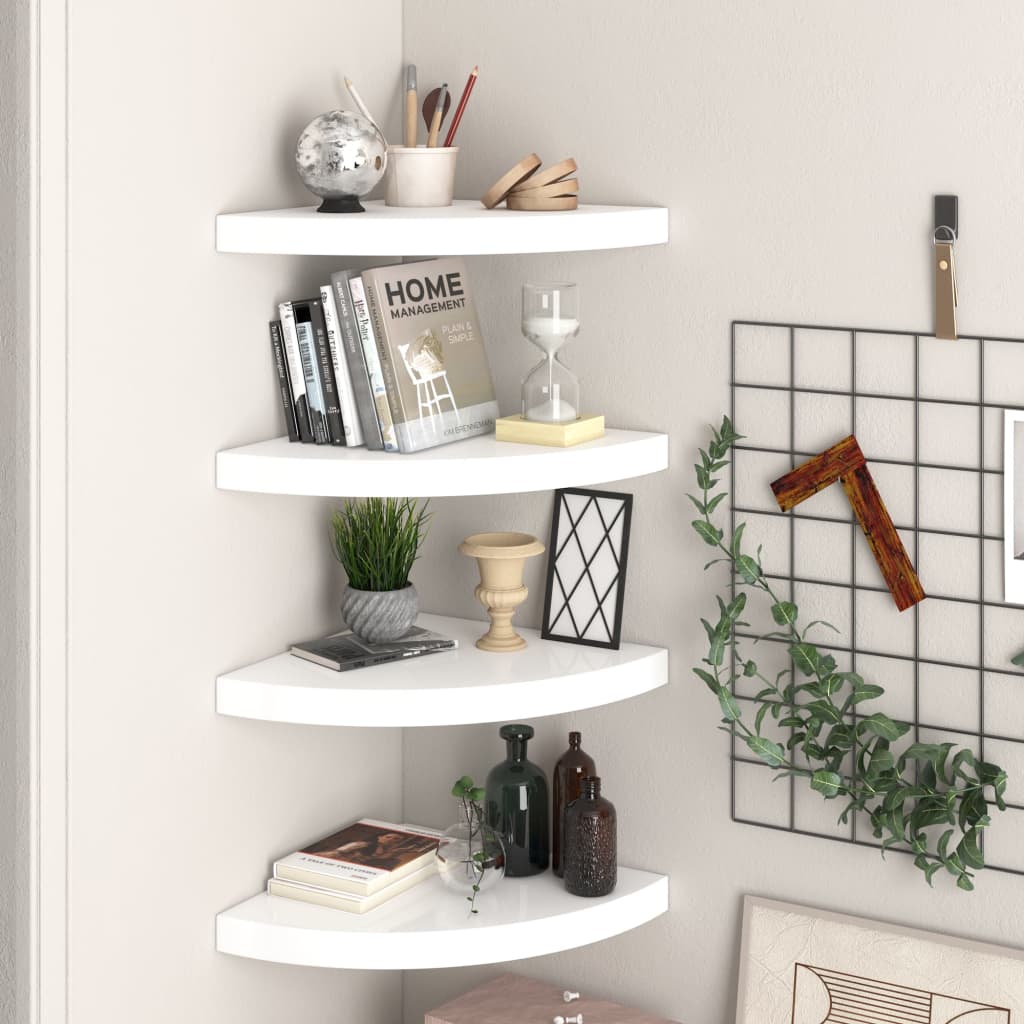 vidaXL Wall Corner Shelf Floating Corner Shelf Wall Mounted Display Shelf