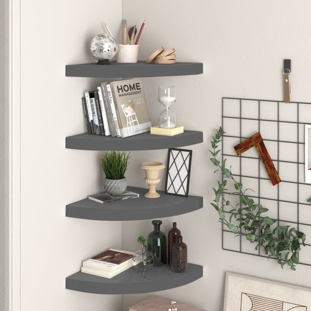 vidaXL Wall Corner Shelf Floating Corner Shelf Wall Mounted Display Shelf
