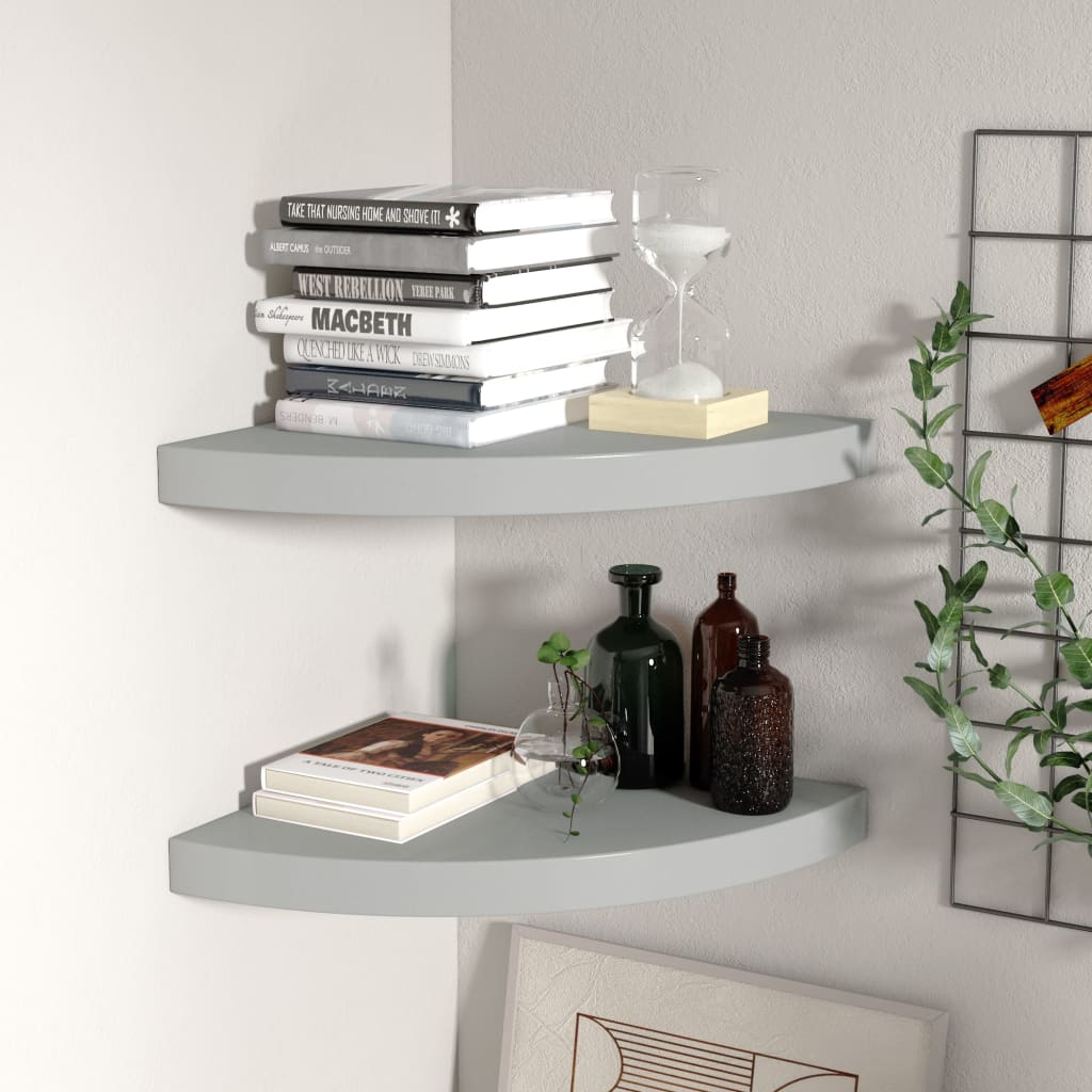 vidaXL Wall Corner Shelf Floating Corner Shelf Wall Mounted Display Shelf