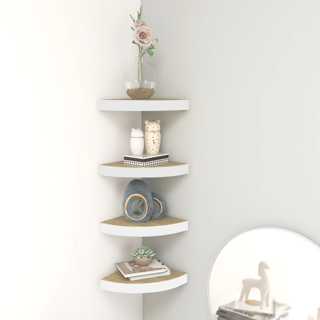 vidaXL Wall Corner Shelf Floating Corner Shelf Wall Mounted Display Shelf