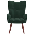 vidaXL Relaxing Chair Dark Green Velvet