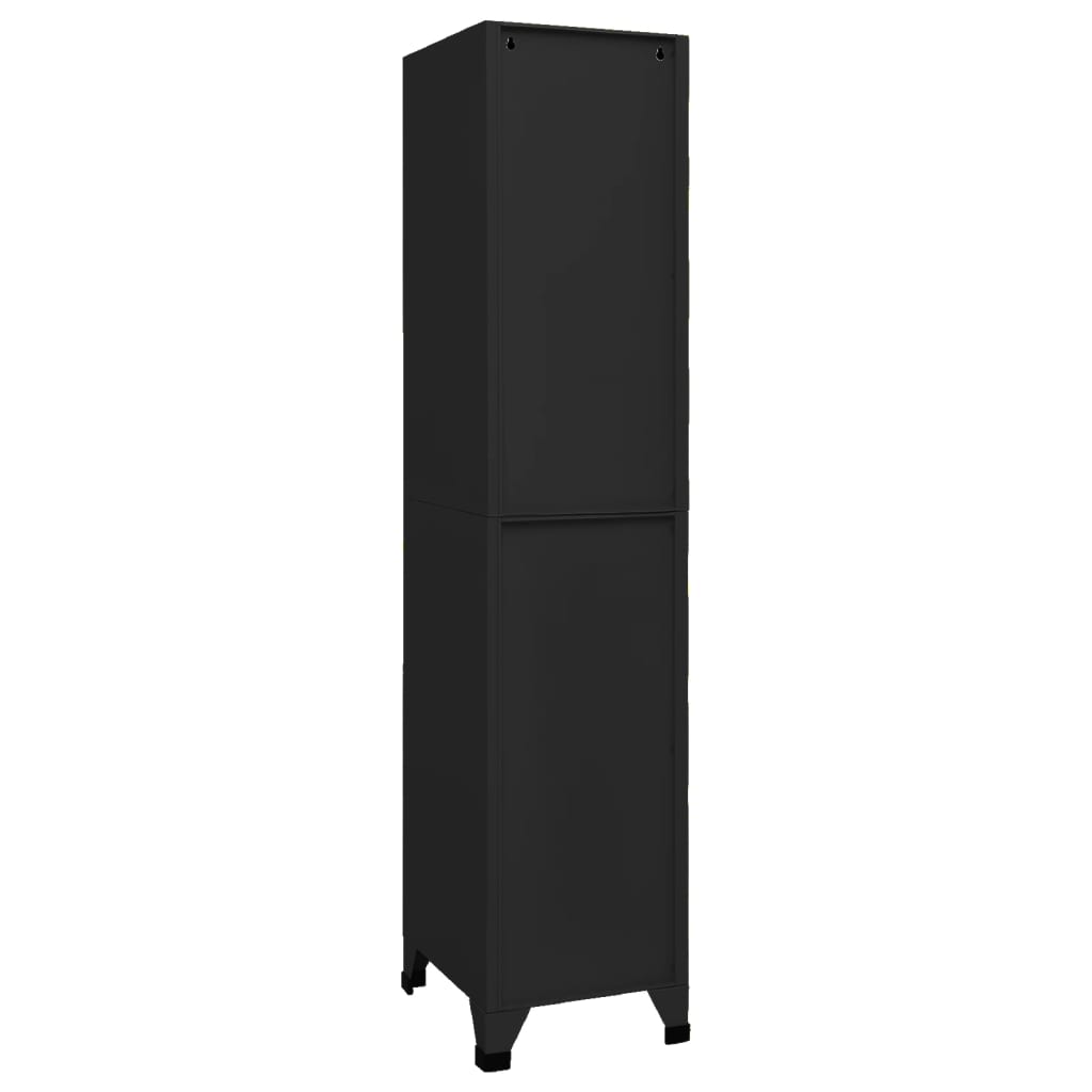 vidaXL Locker Cabinet Black 15"x17.7"x70.9" Steel