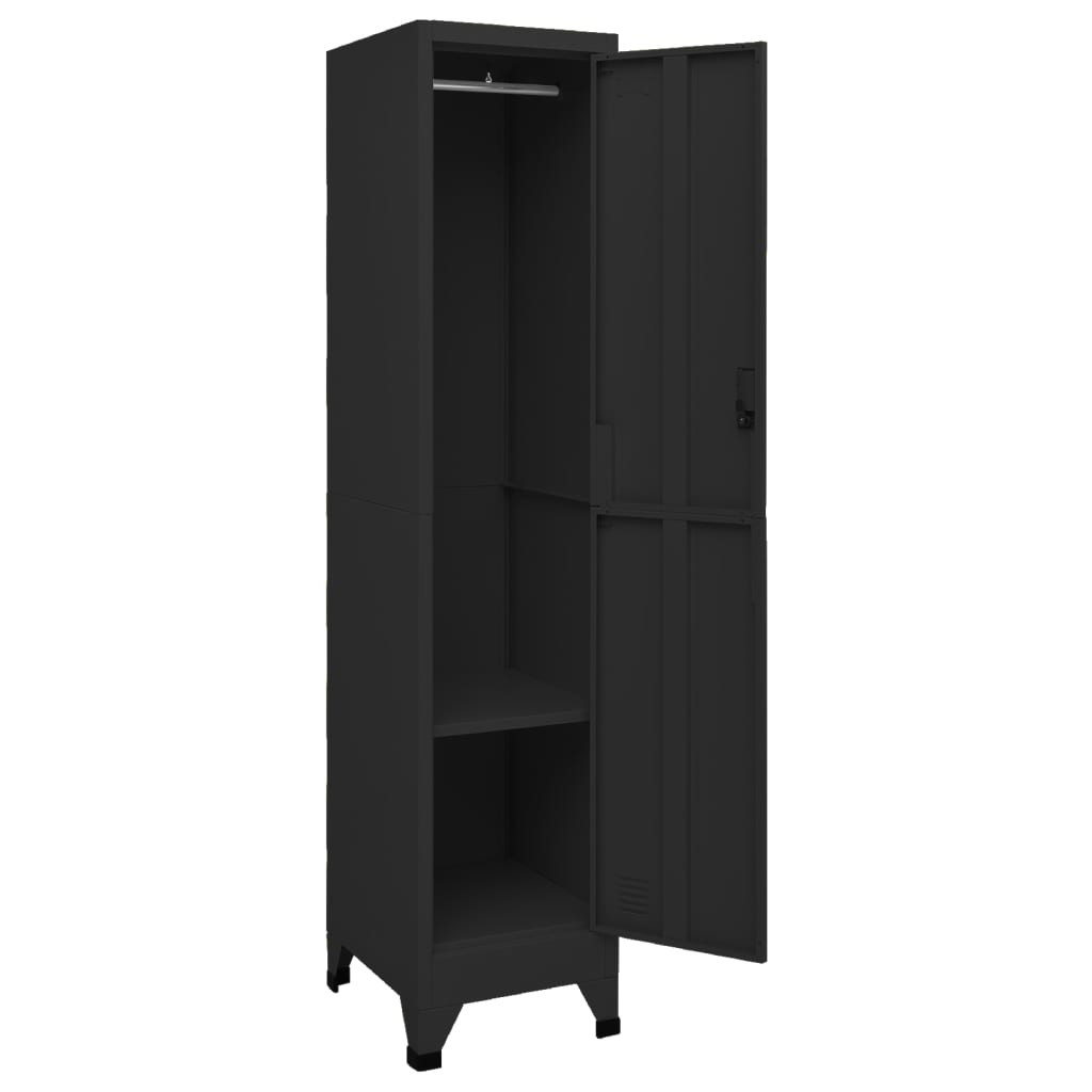 vidaXL Locker Cabinet Black 15"x17.7"x70.9" Steel