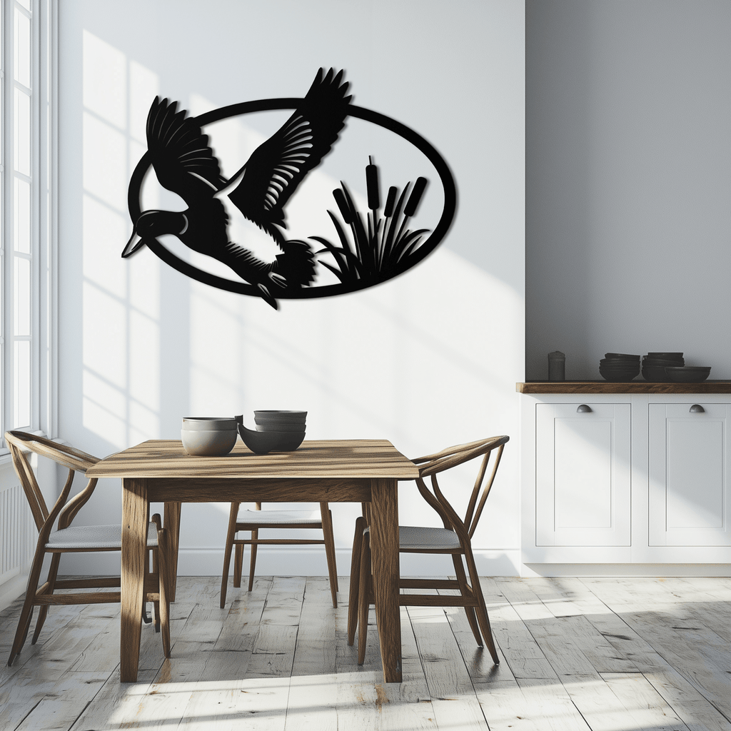 Flying Duck Metal Wall Art - Steel Wall Decor for Home and Cabin - KAF007