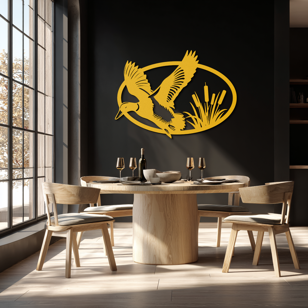 Flying Duck Metal Wall Art - Steel Wall Decor for Home and Cabin - KAF007