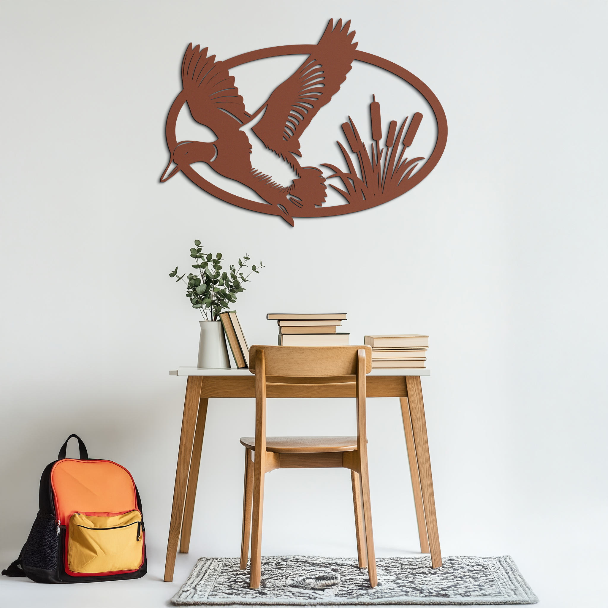 Flying Duck Metal Wall Art - Steel Wall Decor for Home and Cabin - KAF007