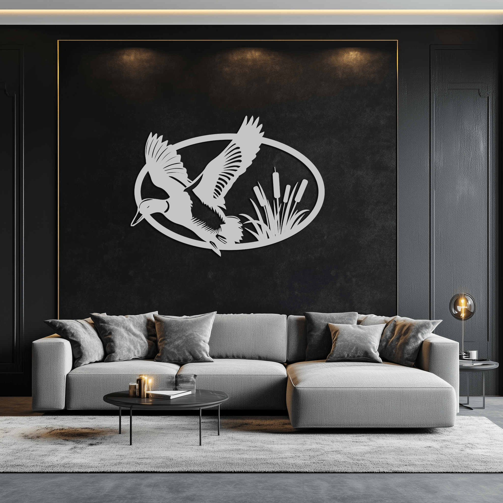 Flying Duck Metal Wall Art - Steel Wall Decor for Home and Cabin - KAF007