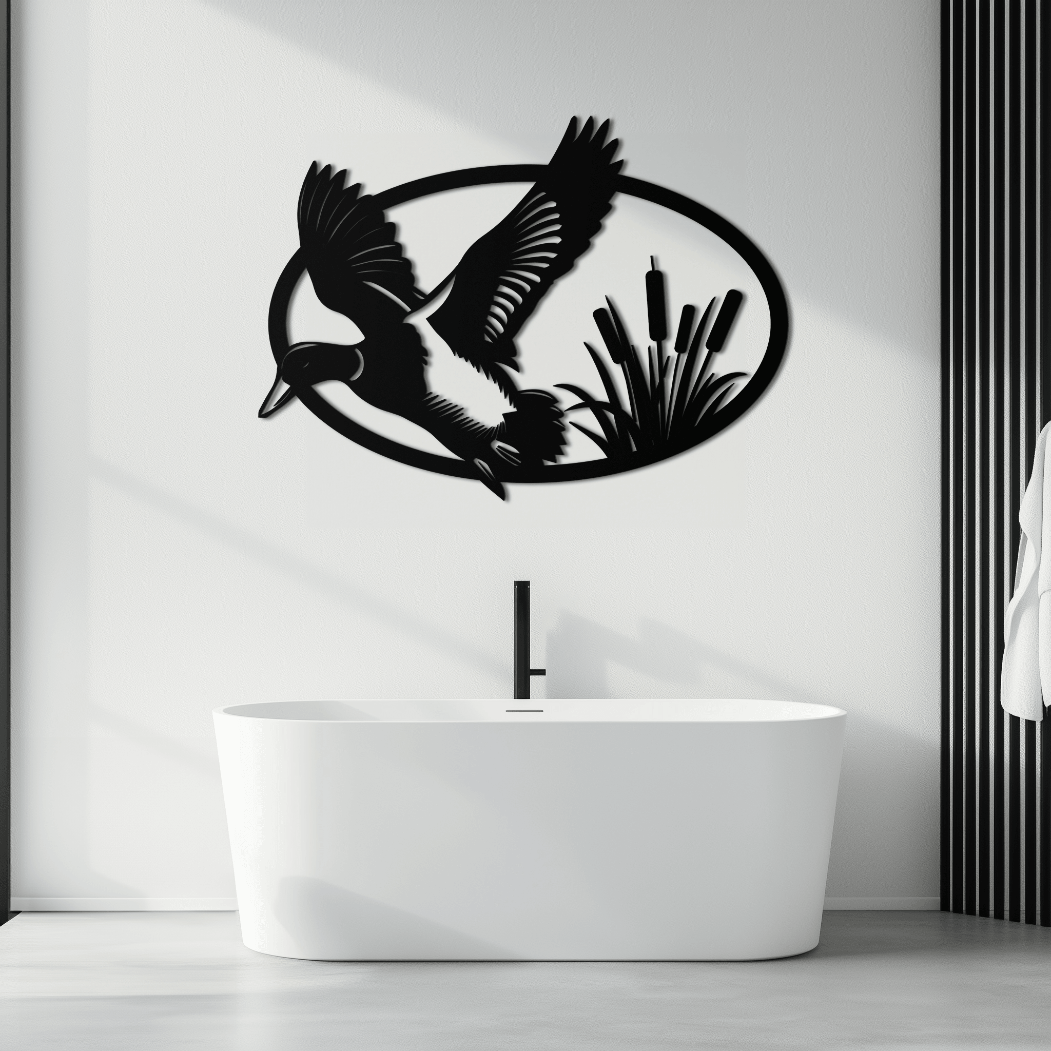 Flying Duck Metal Wall Art - Steel Wall Decor for Home and Cabin - KAF007