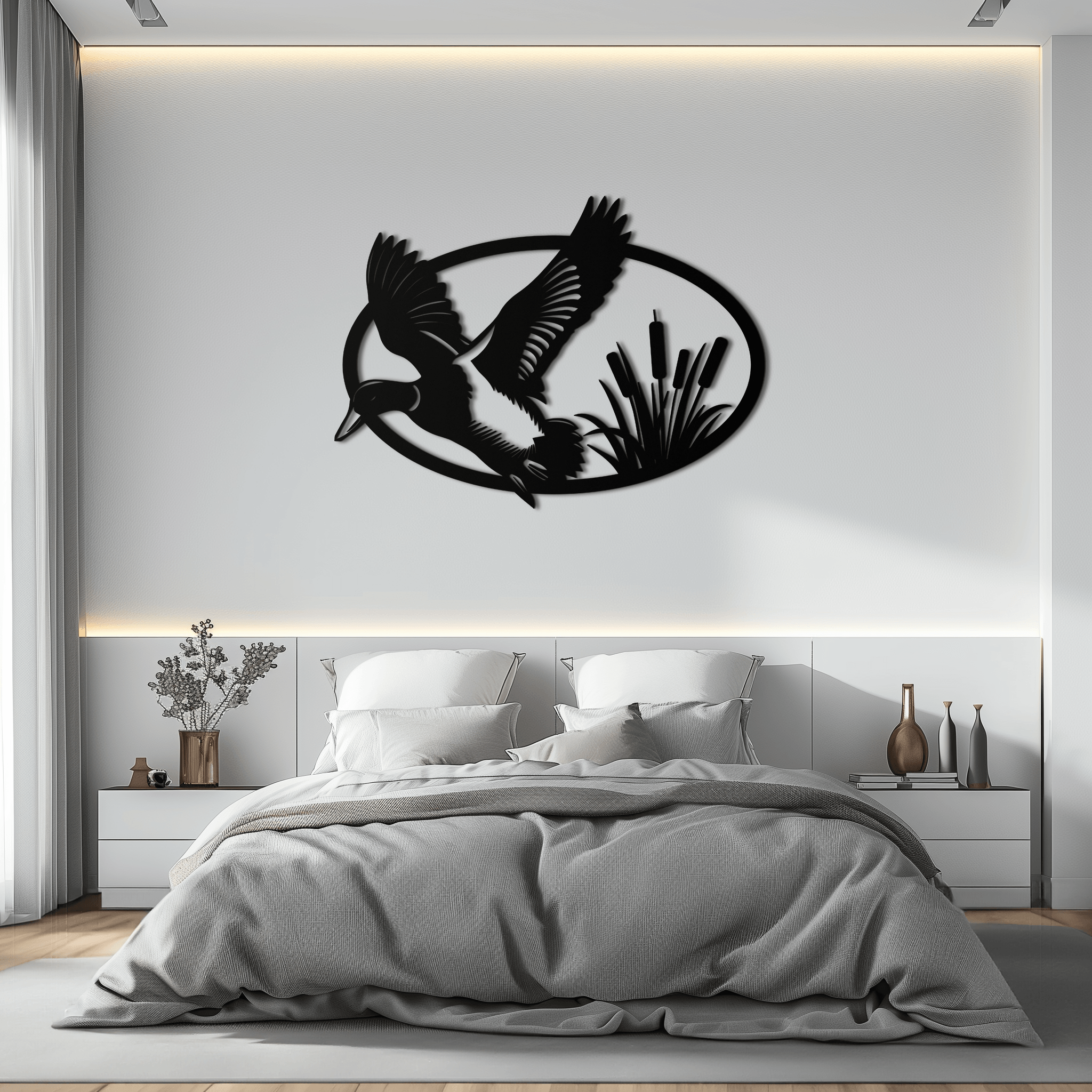 Flying Duck Metal Wall Art - Steel Wall Decor for Home and Cabin - KAF007