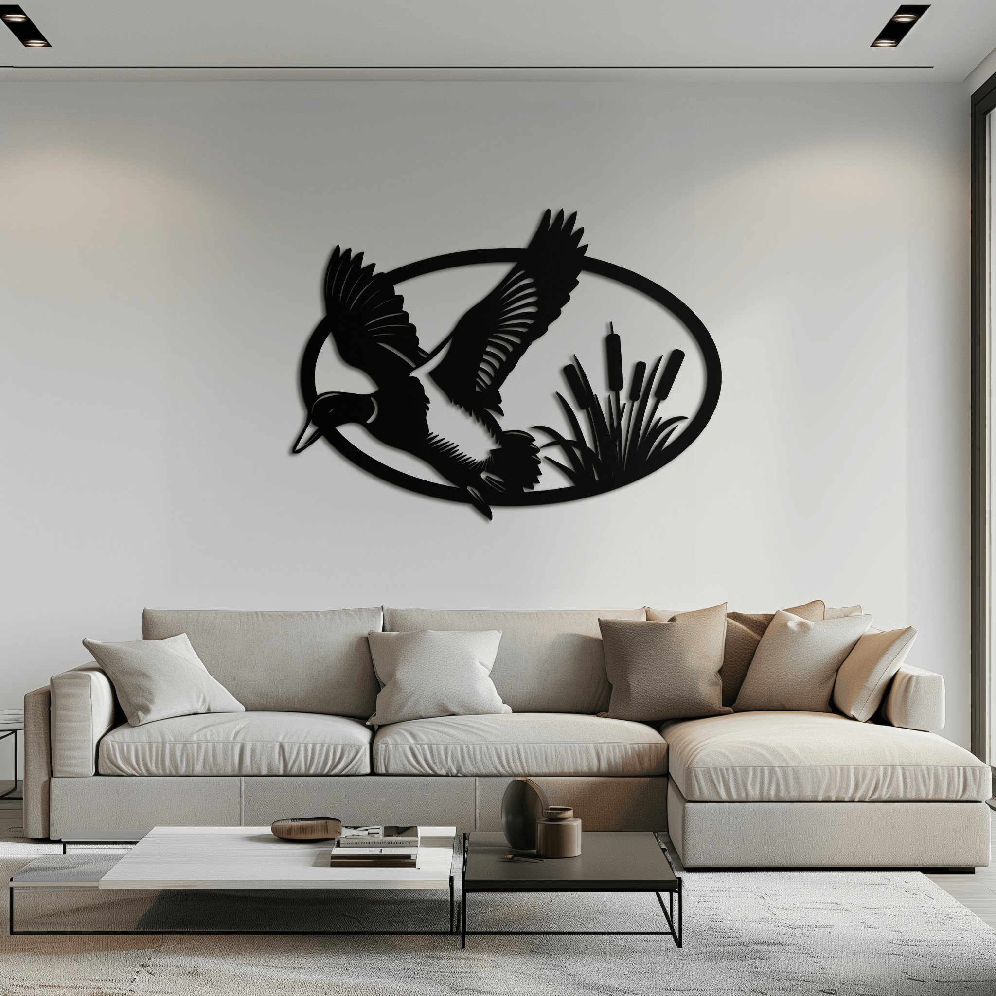 Flying Duck Metal Wall Art - Steel Wall Decor for Home and Cabin - KAF007