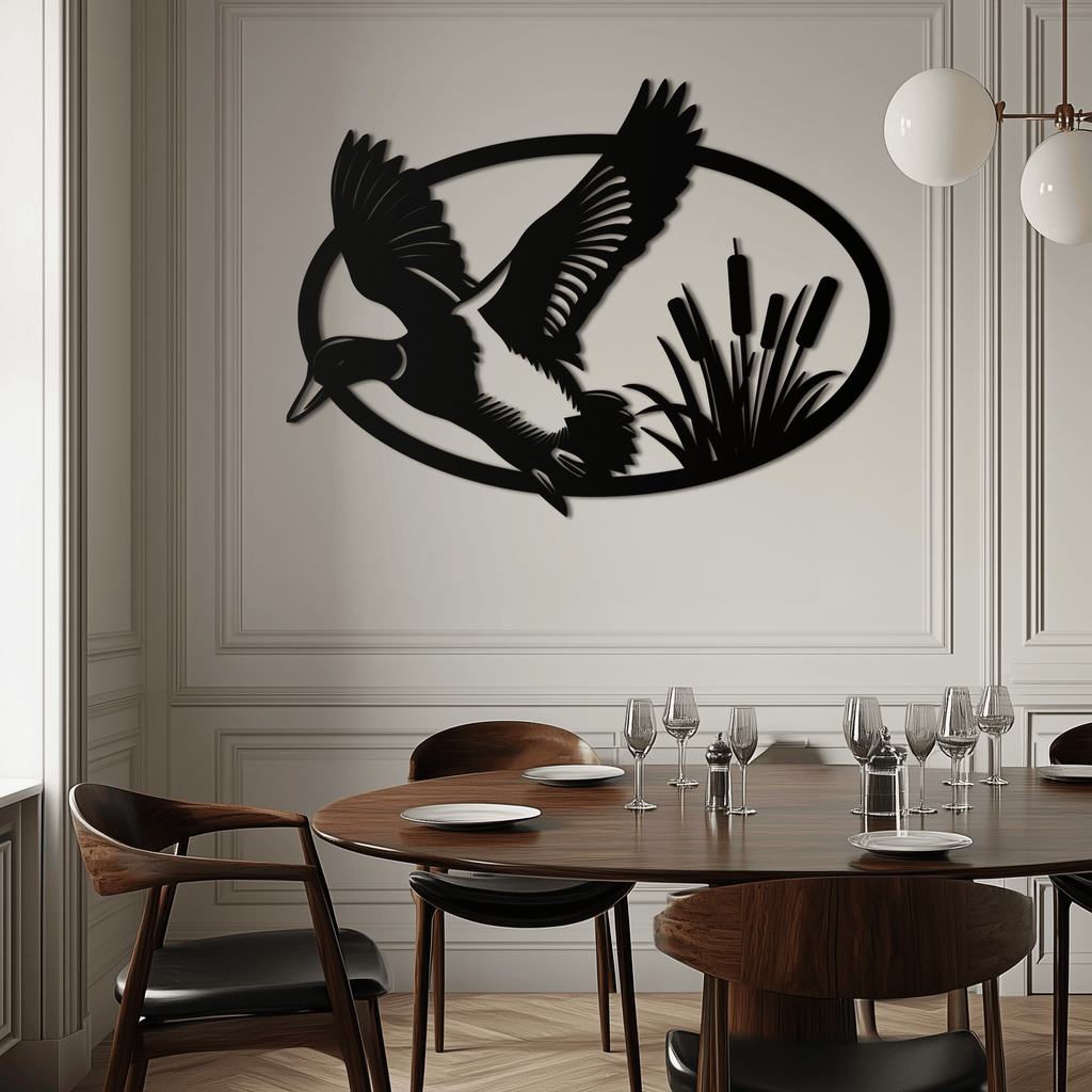 Flying Duck Metal Wall Art - Steel Wall Decor for Home and Cabin - KAF007