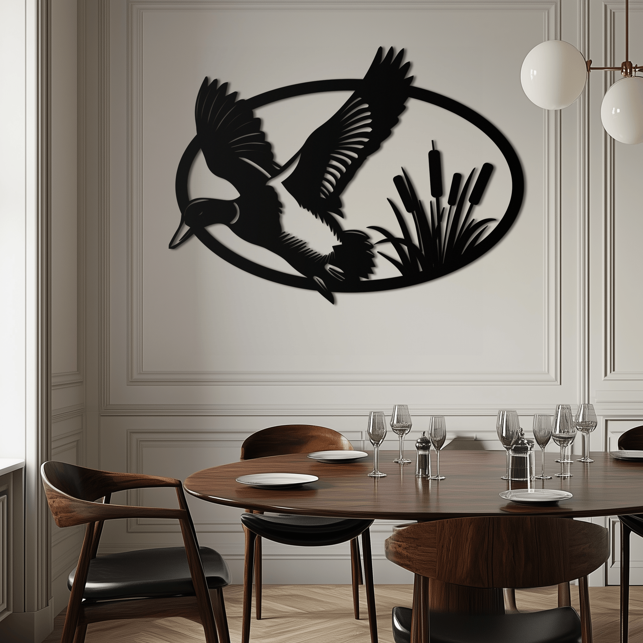 Flying Duck Metal Wall Art - Steel Wall Decor for Home and Cabin - KAF007
