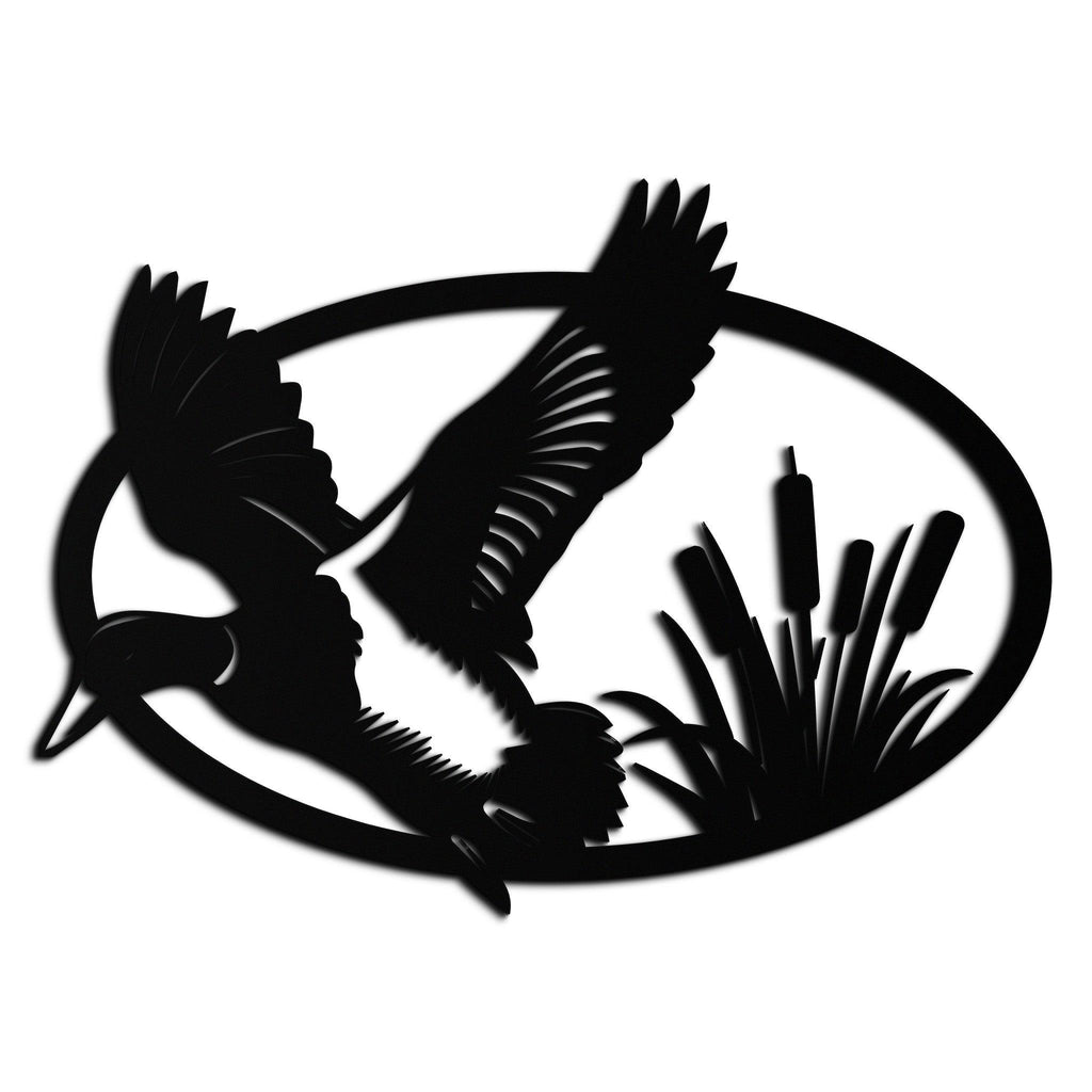 Flying Duck Metal Wall Art - Steel Wall Decor for Home and Cabin - KAF007