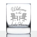Welcome To The Lake House - Whiskey Rocks Glass - Lake Home Rustic Cabin Decor - 10.25 oz Glasses