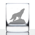 Wolf Whiskey Rocks Glass - Cabin Themed Gifts or Rustic Decor for Men and Women - Fun Whisky Drinking Tumbler - 10.25 oz