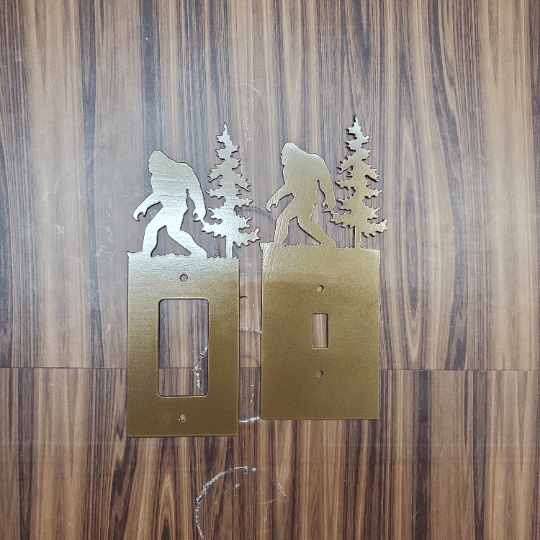 Bigfoot Metal Light Switch Cover – Forest Creature Plate – Powder Coated Steel (Single/Double Gang or Rocker) – Rustic Cabin & Garage Decor