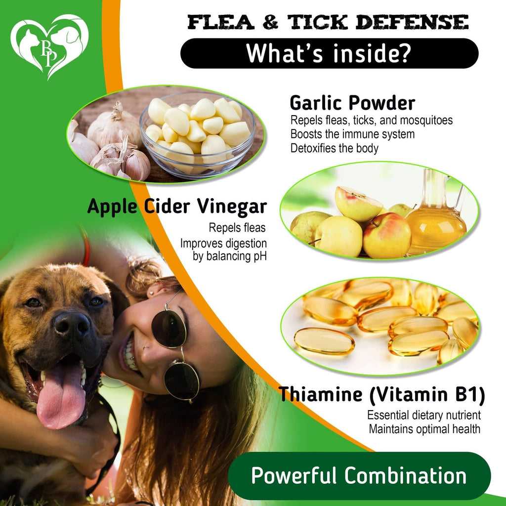 Flea and Tick Prevention Chewable Pills for Dogs Revolution Oral Flea Treatment for Pets & Complex Multivitamin Natural Pest Control Defense Chews Small Tablets 10 Oz