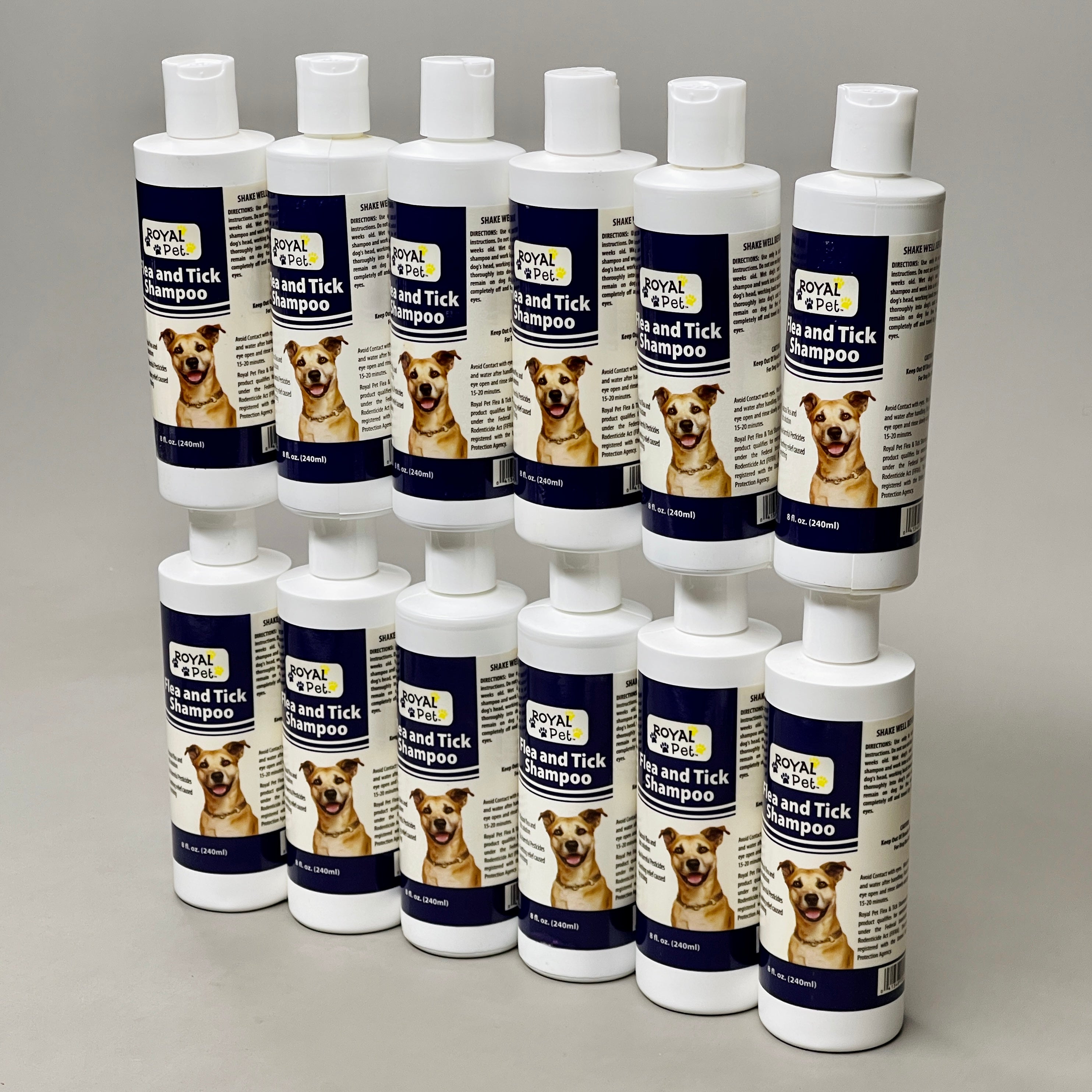 ROYAL PET Flea & Tick Shampoo 12-PACK for Dogs USA 8 fl oz (New)