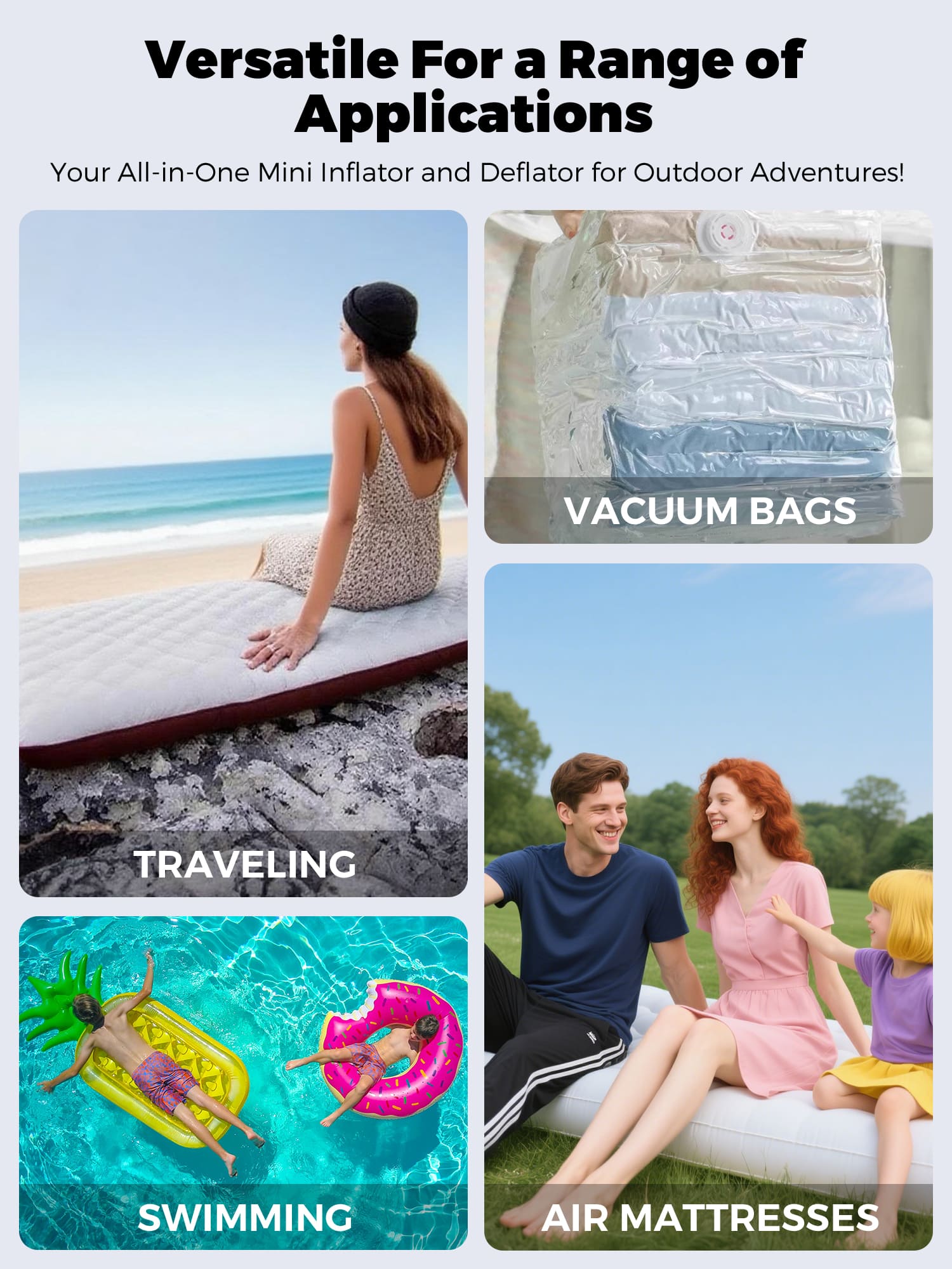 Qunature Mini Electric Air Pump for Camping & Outdoor Gear