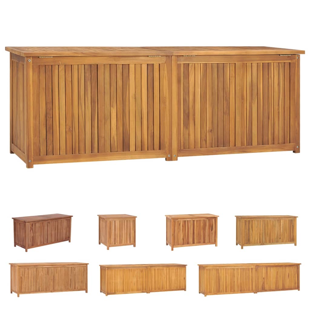 vidaXL Patio Storage Box Deck Box Garden Outdoor Cabinet Chest Solid Wood Teak